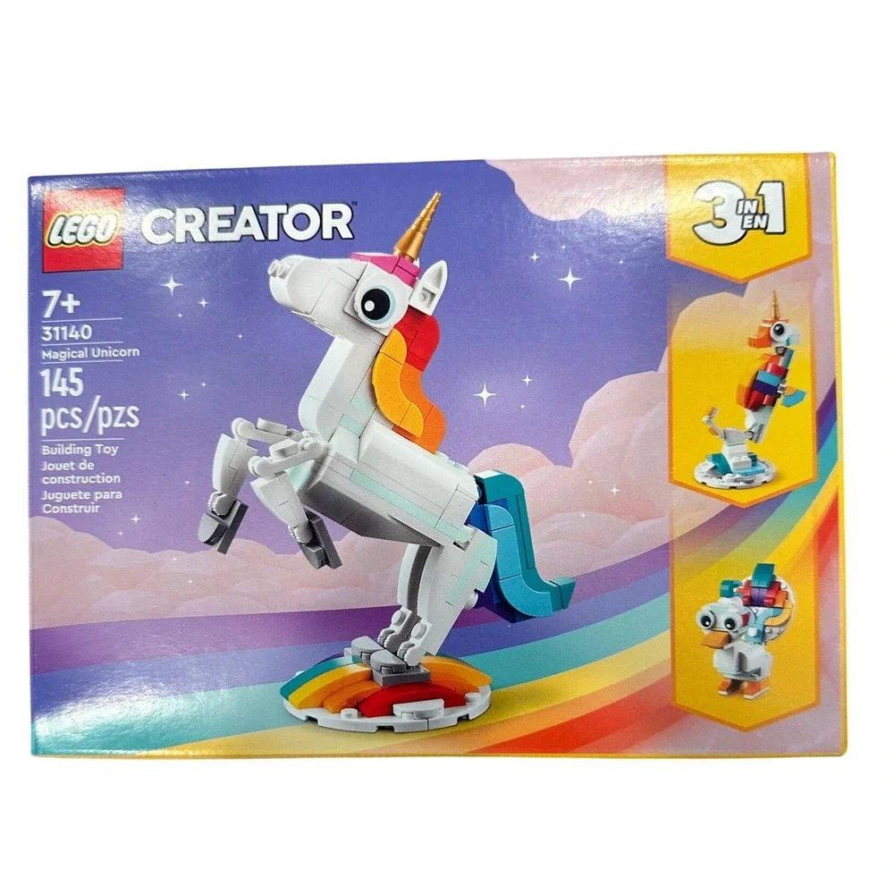 LEGO Kids White Unicorn 3in1 Creator 31140 Building Set 145 Pcs